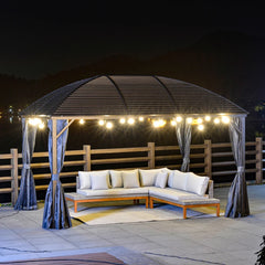 Steel/Aluminum Hardtop Gazebo 4 x 3m with Netting Curtains