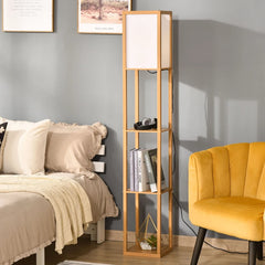 Standing Floor Lamp with 4-Tier Storage Shelf,