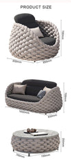 Textilene Rope Woven Outdoor Sofa Set