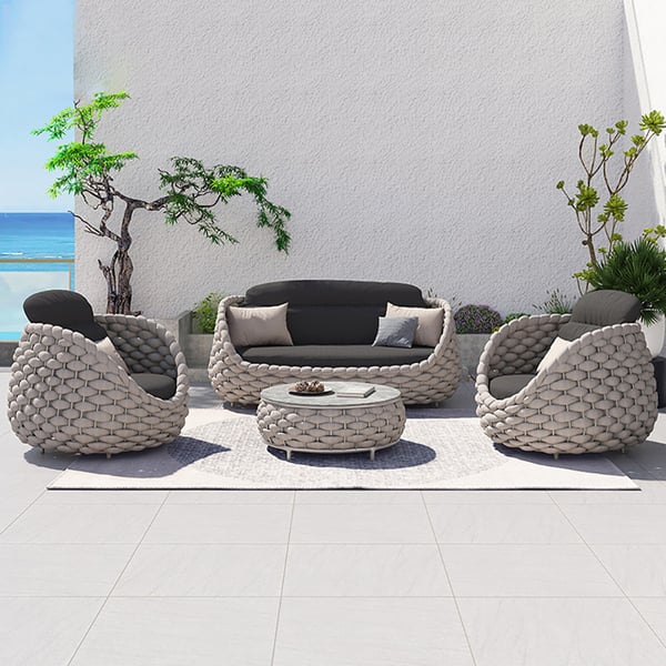 Textilene Rope Woven Outdoor Sofa Set