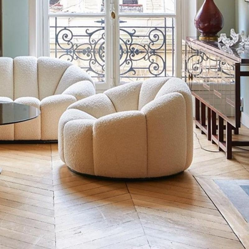 Pumpkin Armchair, Boucle White