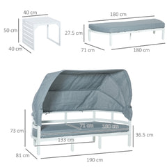 4 Pieces Outdoor Garden Lounge Set with Canopy