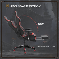Gaming Chair, PU Leather - Red, Black
