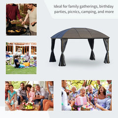 Steel/Aluminum Hardtop Gazebo 4 x 3m with Netting Curtains