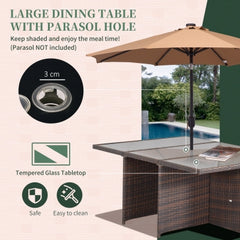 11 piece Rattan Garden Furniture Patio Dining Set 10-seater Cube Sofa Weave Wicker