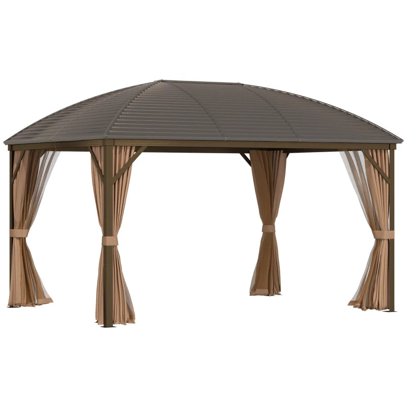 Steel/Aluminum Hardtop Gazebo 4 x 3m with Netting Curtains
