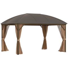 Steel/Aluminum Hardtop Gazebo 4 x 3m with Netting Curtains