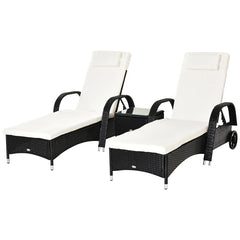 Rattan Sun Loungers Recliner with FREE Coffee Table