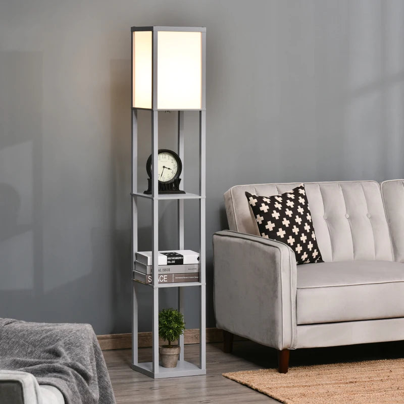 Standing Floor Lamp with 4-Tier Storage Shelf,