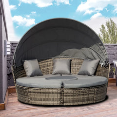 Rattan Outdoor Daybed with Canopy