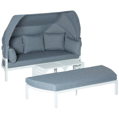 4 Pieces Outdoor Garden Lounge Set with Canopy