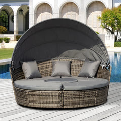 Rattan Outdoor Daybed with Canopy