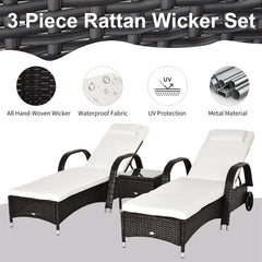 Rattan Sun Loungers Recliner with FREE Coffee Table