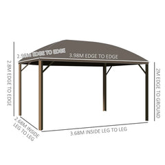 Steel/Aluminum Hardtop Gazebo 4 x 3m with Netting Curtains
