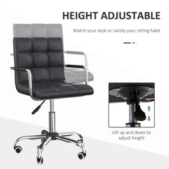 Mid Back Leather Office Desk Chair, Swivel Computer Chair