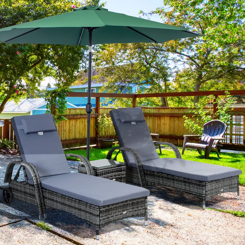 Rattan Sun Loungers Recliner with FREE Coffee Table