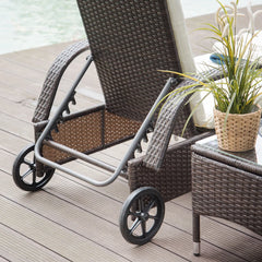 Rattan Sun Loungers Recliner with FREE Coffee Table