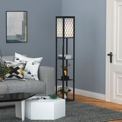 Standing Floor Lamp with 4-Tier Storage Shelf,