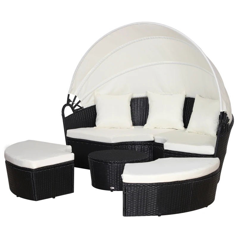 Rattan Outdoor Daybed with Canopy