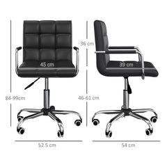 Mid Back Leather Office Desk Chair, Swivel Computer Chair