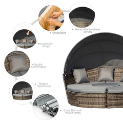 Rattan Outdoor Daybed with Canopy