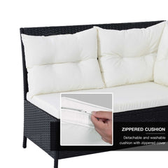 8 Seater Garden Rattan Furniture Rattan Corner Dining Sofa Set