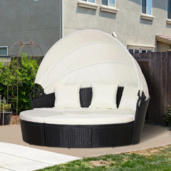 Rattan Outdoor Daybed with Canopy