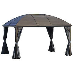 Steel/Aluminum Hardtop Gazebo 4 x 3m with Netting Curtains