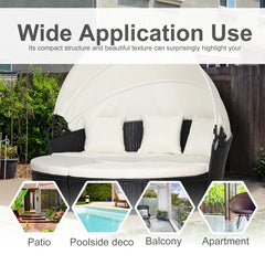 Rattan Outdoor Daybed with Canopy