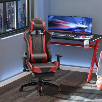 Gaming Chair, PU Leather - Red, Black