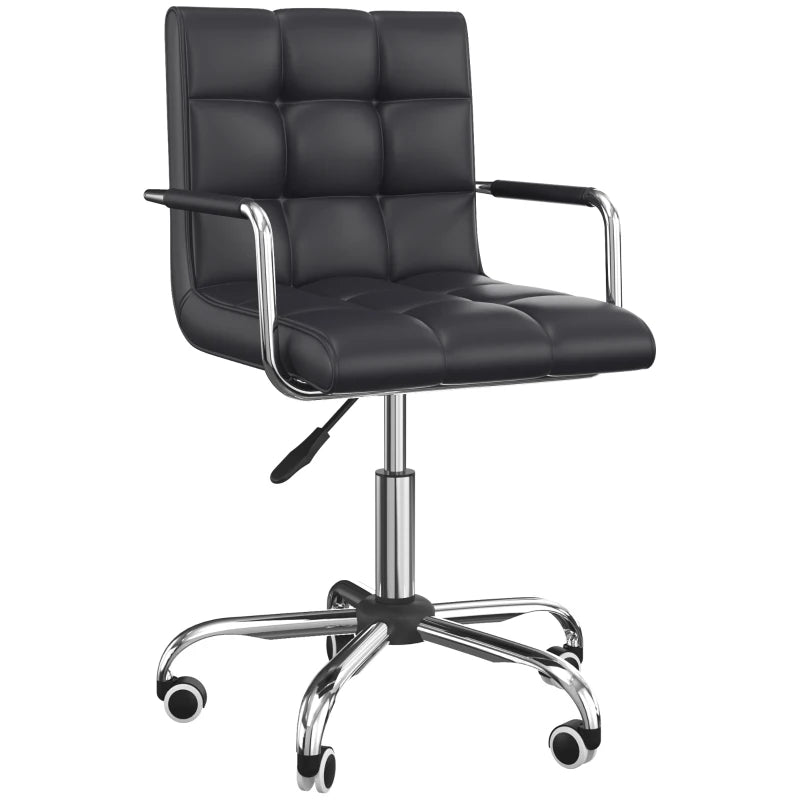 Mid Back Leather Office Desk Chair, Swivel Computer Chair