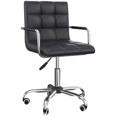 Mid Back Leather Office Desk Chair, Swivel Computer Chair
