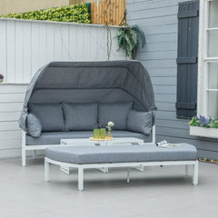 4 Pieces Outdoor Garden Lounge Set with Canopy