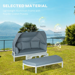 4 Pieces Outdoor Garden Lounge Set with Canopy