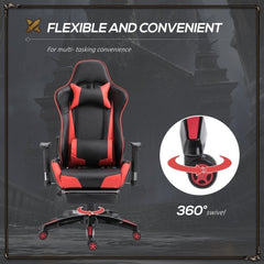 Gaming Chair, PU Leather - Red, Black