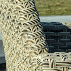 4 Pieces Rattan Patio Wicker Sofa Set with 2-Tier Coffee Table