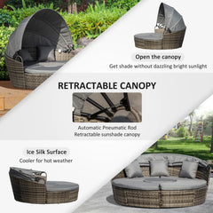 Rattan Outdoor Daybed with Canopy