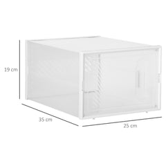 18 pcs Portable Shoe Storage Cabinet, Cube Storage Organizer for UK/EU Size up to 43 with Magnetic Door for Women/Men, Clear and White