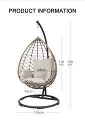 Rattan Hanging Egg Chair with Stand