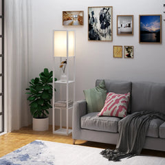 Standing Floor Lamp with 4-Tier Storage Shelf,
