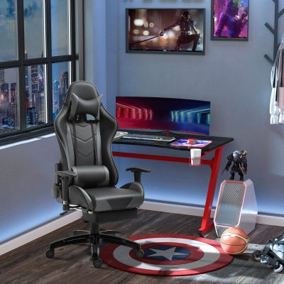 Gaming Chair, PU Leather - Red, Black
