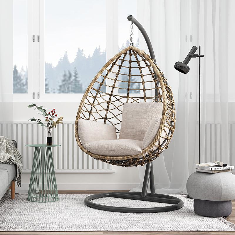 Rattan Hanging Egg Chair with Stand