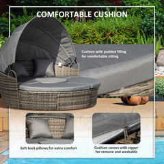 Rattan Outdoor Daybed with Canopy