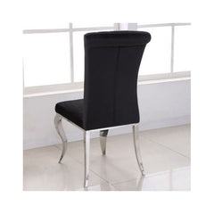 Liyana Black Velvet Dining Chair with Chrome Legs