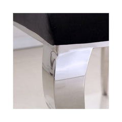 Liyana Black Velvet Dining Chair with Chrome Legs