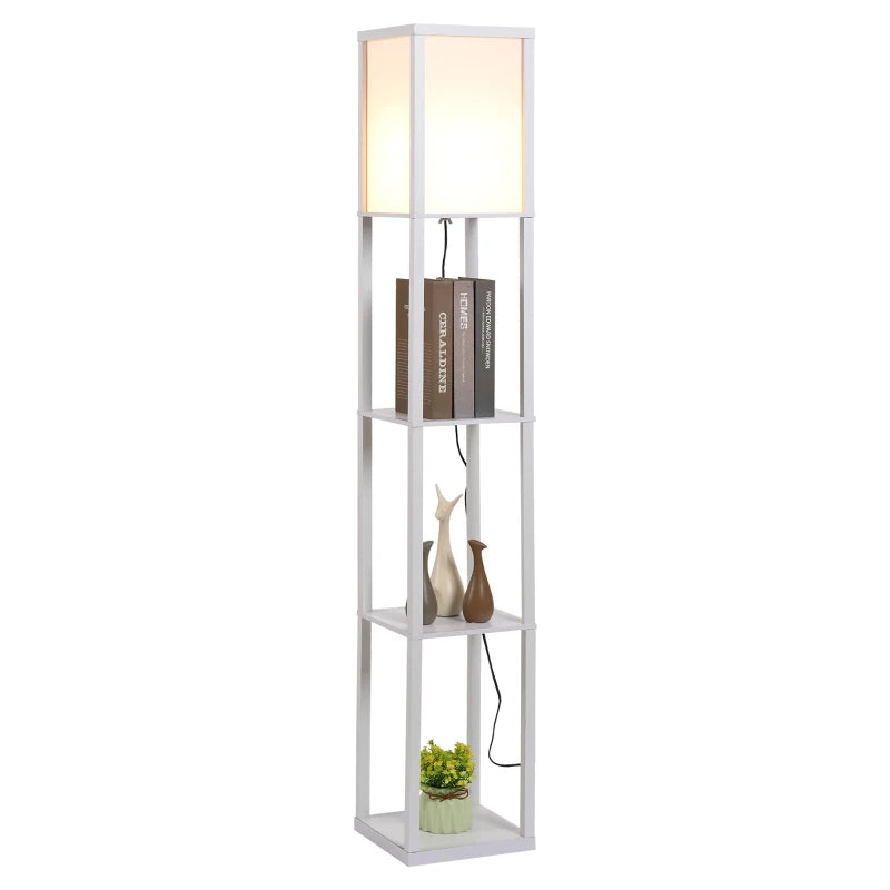 Standing Floor Lamp with 4-Tier Storage Shelf,