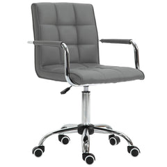 Mid Back Leather Office Desk Chair, Swivel Computer Chair