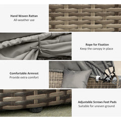 Rattan Outdoor Daybed with Canopy