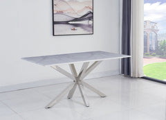 Riviera 160cm White Marble Dining Table