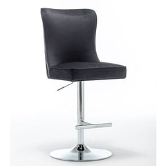 Belgravia  Black Velvet Button Back Barstool